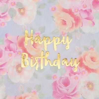 Truly Scrumptious Happy Birthday Blumen Servietten (16 Stück)