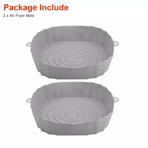 2PCS Air Fryer Silicone Pot Baskets Liners Non-Stick Safe Oven Baking Tray Mats - Picture 10 of 10