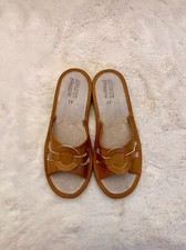 Women's 100% Natural Leather Slippers Mules Slip On Open Sandals Slide Size 3-8
