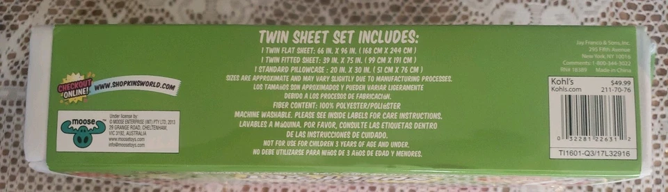 Juego de sábanas dobles Shopkins 3 piezas NUEVO Foto 4 de 4