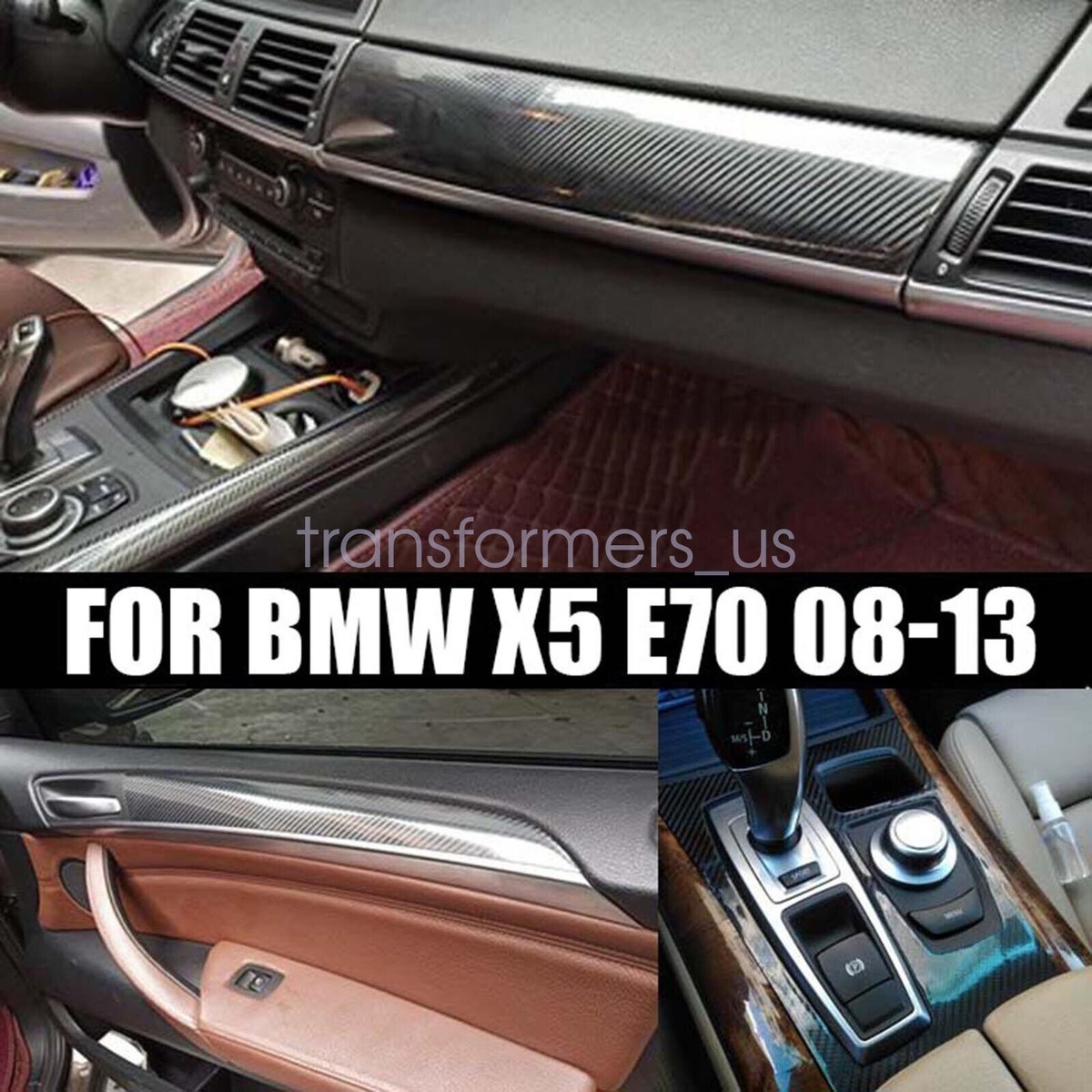 22*Carbon Fiber Interior Accessories Whole Kit Cover For 08-14 BMW