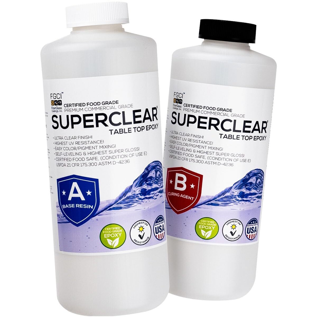 Table Top Epoxy Resin Superclear 64 oz | 2 Quart Kit, Anti-Yellow Highest UV ...
