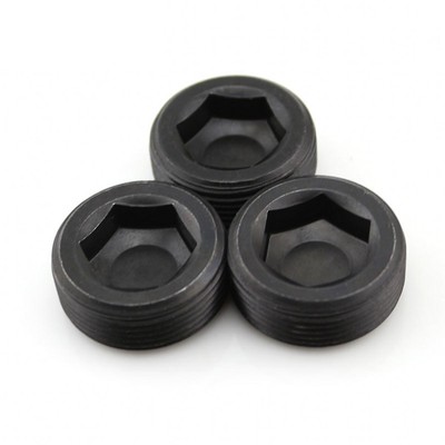QTY 2 - M24 x 1.5mm Pitch Plug Throat Hex Socket Pipe Plugs High Tensile 12.9