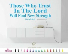 ISAIAH 40:31 Those Who Trust Lord Find New Strength Bible Wall Quote Vinyl Decal