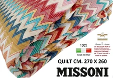 Quilt Bedspread Quilt Double Missoni Cms. 270 x 260 Zig-Zag