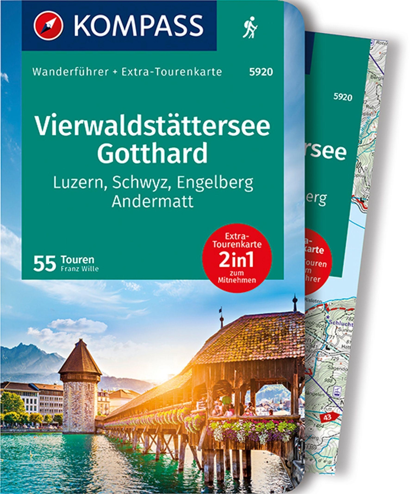 Thumbnail - Kompass Wanderführer Vierwaldstättersee, Gotthard, 55 Touren, Franz