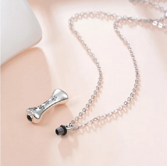 КРЕМАЦИЯ урна домашнего животного кости собаки пепел лапа подвеска на 20» 925 пробы ожерелье - Изображение 3 из 4