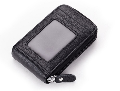 Men’s Genuine Leather Wallet – RFID Blocking Zipper Card Holder Slim Pocket - Picture 14 of 49