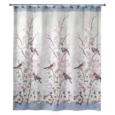 Avanti Linens Love Nest 13690H Shower Curtain Cream Bird Motif 72x72in BED60