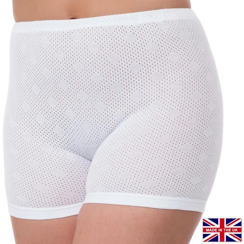 Long Leg Knickers Cotton Breathable Full Pantee Eyelet Women's Bloomers Ladies
