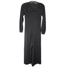 Vintage Le Voy's 1970 s Black Jumpsuit. Bell Bottoms wide leg. Medium. USA.