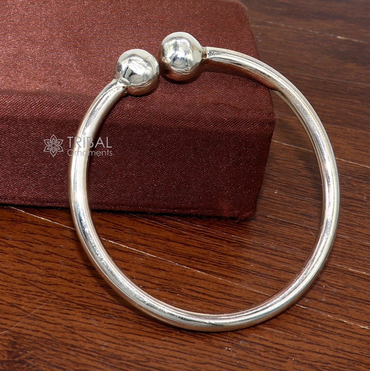 925 Sterling silver plain Ball Cuff Bracelet/Men's Silver Bangle