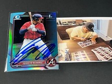 Ignacio Alvarez Atlanta Braves Auto Signed 2022 Bowman 1st Sky Blue Refractor .