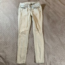Bullhead Jeans Womens 5 Denim Beige Light Wash Skinny Skinniest Low Rise Stretch