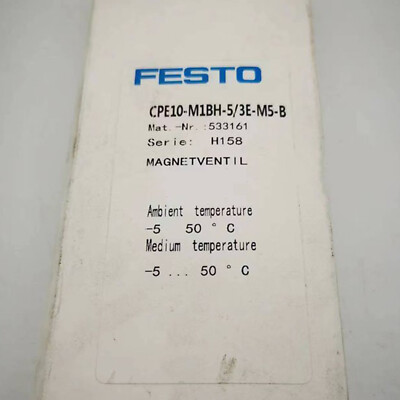 Festo CPE10-M1BH-5/3E-M5-B 533161 Solenoid Valve New One CPE10M1BH5/3EM5B 