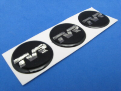 TVR AUTO CAR DOMED DECAL EMBLEM STICKER SET OF THREE M-#214
