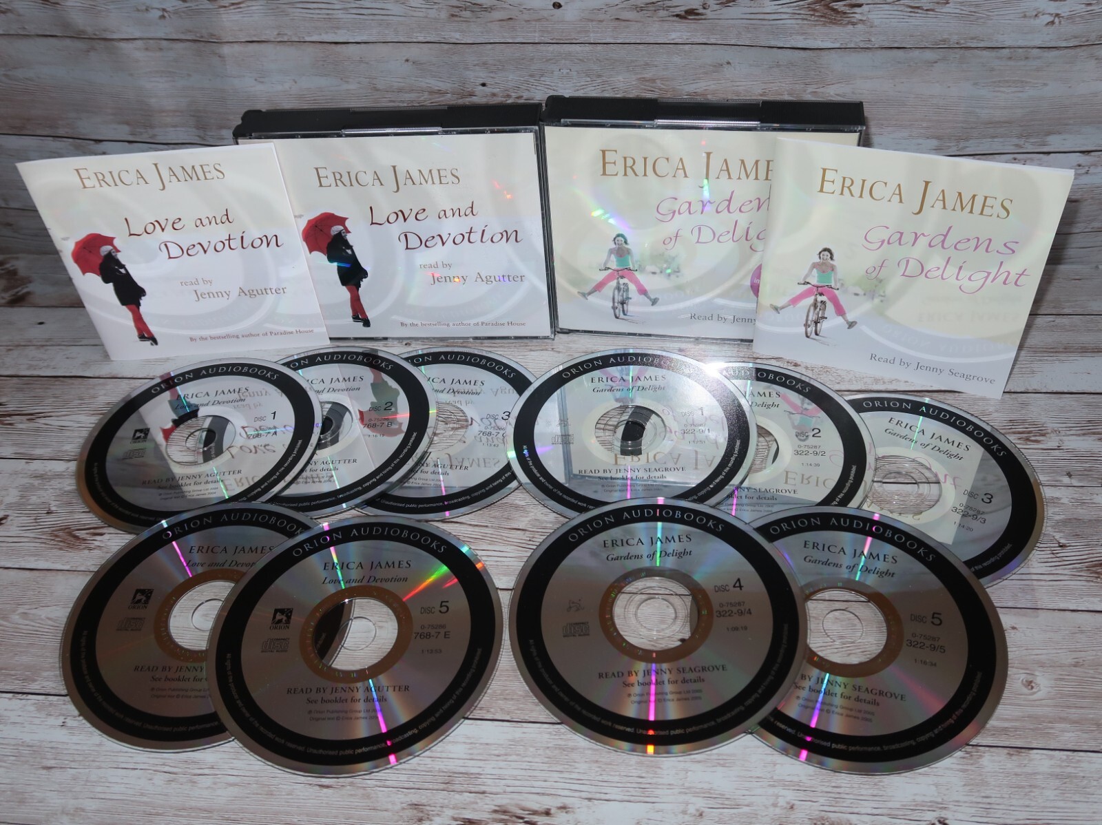 Erica James CD Audiobooks x 2  Gardens of Delight Love and Devotion
