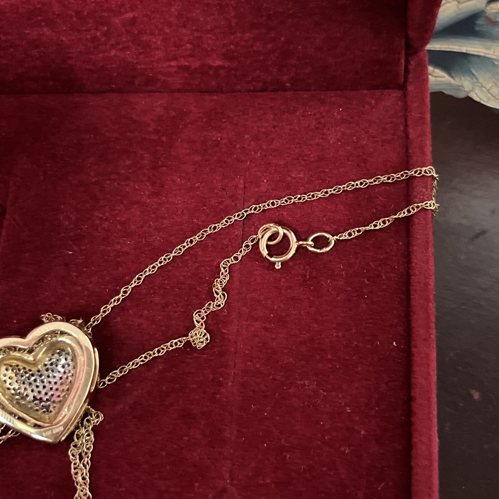 Gold Heart Diamond Necklace. Real Gold Real Diamo… - image 9