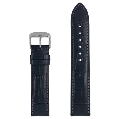 Zeppelin 22Mm Replacement Strap, Leather, Dark Blue, Watch Band