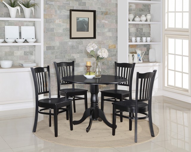 Amazon Com 5 Pc Small Kitchen Table And Chairs Set Round Table