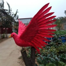 red simulation dove model foam furs cute wings bird doll gift about 30x50cm