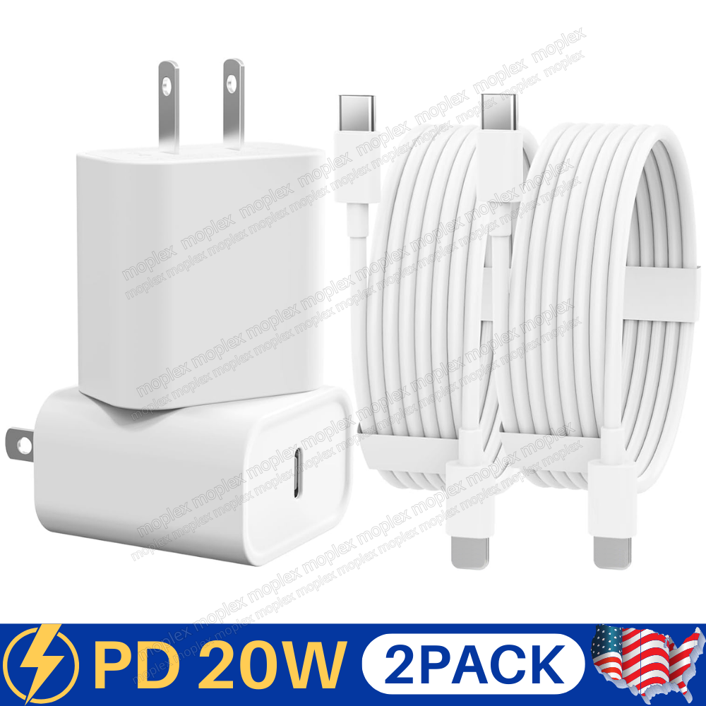 2PACK 20W PD USB C Fast Charge Cube Type C Cable For iPhone 14 13 12 11 Pro Max