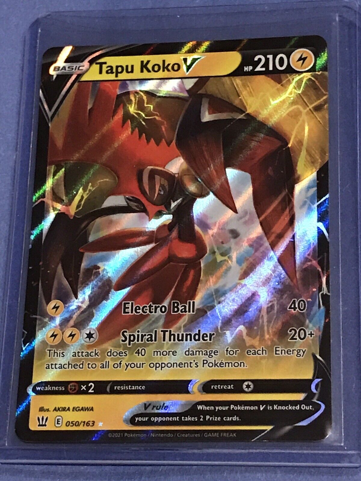 Check the actual price of your Tapu Koko V 050/163 Pokemon card