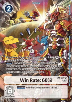 Win　サイン　ULTlMUNE brightwin EX1-071 Win Rate: 60%! Rare Alternative Art Mint Digimon