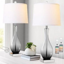Table Lamps Set Of 2 With Touch Control 3way Dimmable Modern Glass Table Lamp Fo