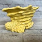 Vintage McCoy Pottery Yellow Shell Planter / Cornucopia Pine Cone Leaves Video
