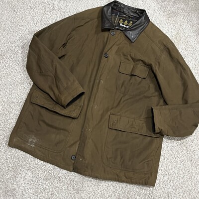 Barbour Jacket Extra Large Brown Waxed Cotton Fieldspar Leather