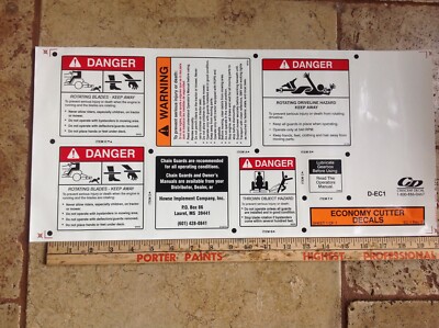 1 each DANGER DECAL   Bush hog  sheet  safety is worth it new