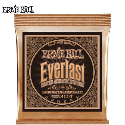 Ernie Ball 2546 Everlast Phosphor Bronze Coated Acoustic Guitar Strings 12-54