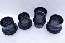 Set of 4 Cine Lenses Helios-44 Mir-1B Jupiter-9 Jupiter-37A M42/PL Mount Adapter