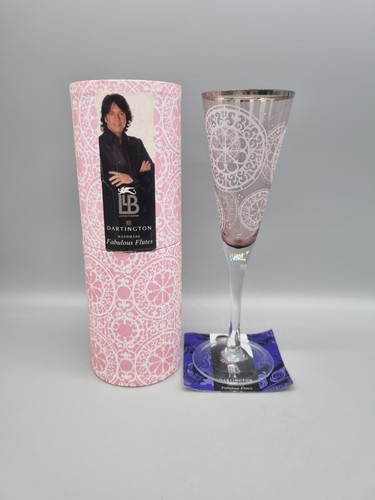 Fabuloso diseño de vidrio de flautas Dartington de Llewelyn Bowen, rosa - exótico. - Imagen 6 de 6
