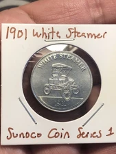 Advertisement Token - 1969 Sunoco Coin Series 1 - 1901 White Steamer