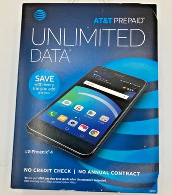 AT&T PREPAID UNLIMITED DATA LG PHOENIX 4 PHONE
