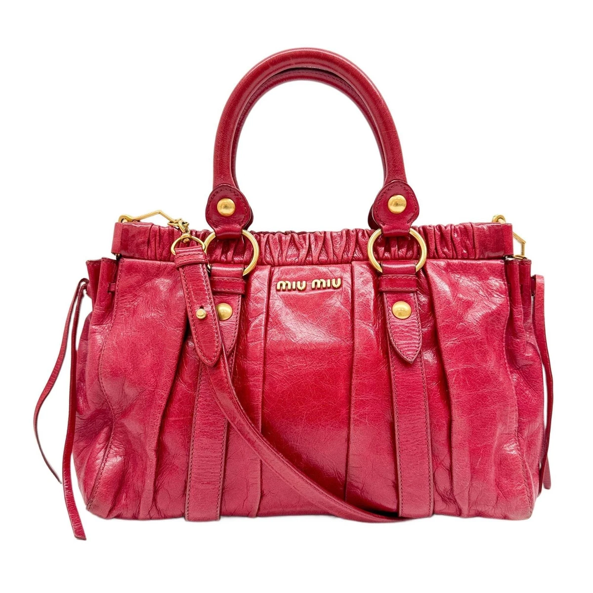 Red Leather Exterior Miu Miu Bags & Handbags for Women for sale | eBay