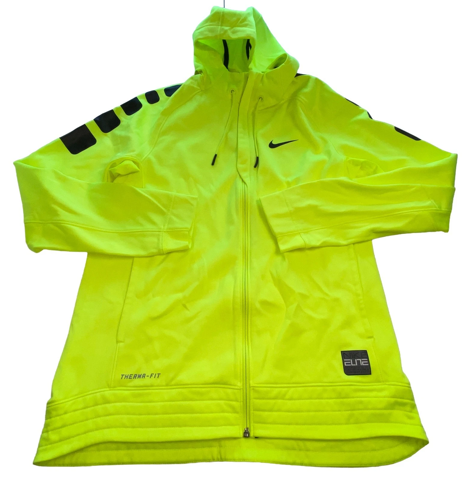 Nike Elite Stripe Basketball Hoodie Men’s MEDIUM Volt Neon Therma Fit Full Zip
Opens in a new window