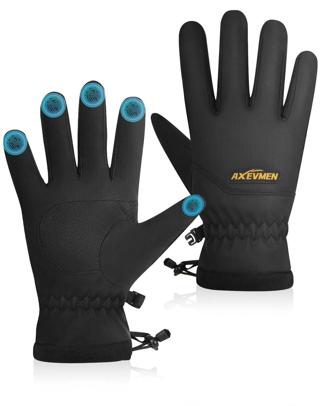 Winter Waterproof Gloves (Black, Medium)