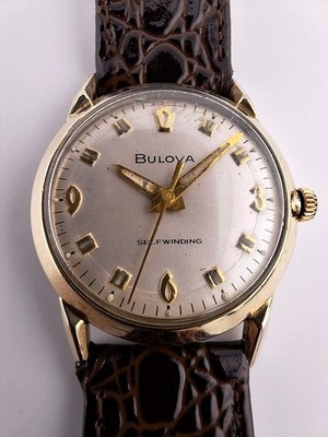 Mens Yellow Bulova 17J 1966 Sea Flight Vintage M6 Antique Runs Deco Funky Number
