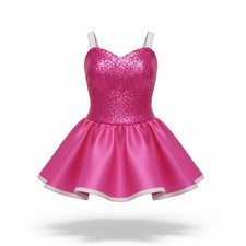 Weissman Girls Pink Sequin Dance Costume Dress Skirted Leotard SC Sparkle