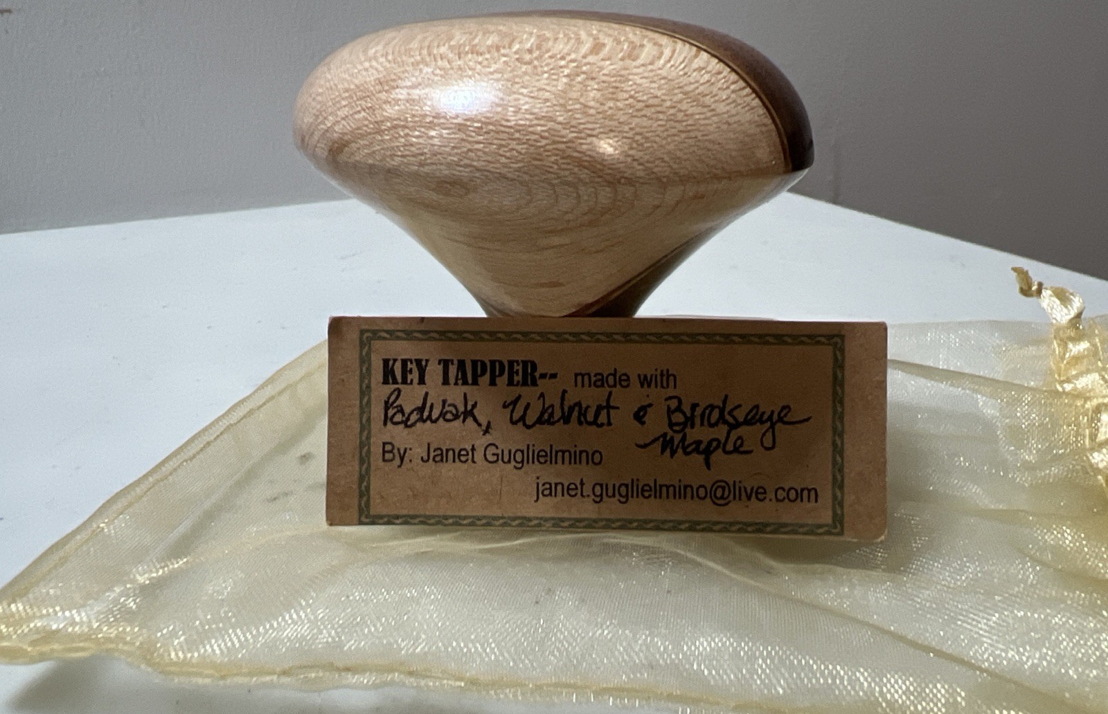 Piano Key Tapper Walnut & Birdseye Maple Hand Tool for Piano Key Tuning NEW