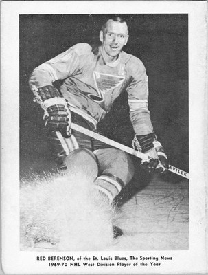 Red Berenson   1969-1970 St. Louis Blues - NHL Vintage Hockey Page Photo