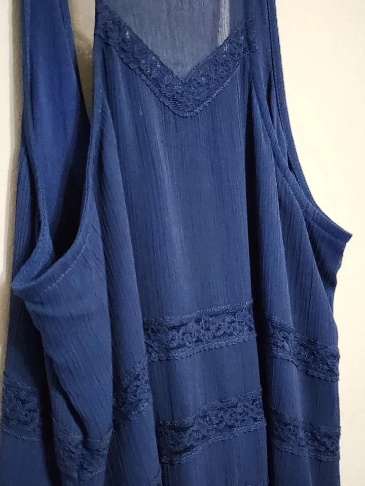 Vestido Razorback Abercrombie Infantil Menina Adolescente Azul Sem Mangas - Tamanho XL - Imagem 4 de 4