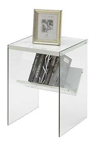 Convenience Concepts SoHo End Table, Faux White Marble, 15.75 in x 16.5 in x - Image 4 of 4