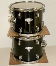 TORNADO by MAPEX Rack Toms ~  11" x 13"  +   10" x 12"  ~ Black Wrap ~ Very Good