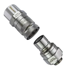 Koolance QD3 Male and Female Q Disconnect Set, for 10mm x 13mm to G1/4", Silver