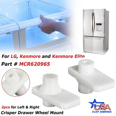 For LG Refrigerator Vegetable Tray Crisper Drawer Wheel Mount MCR620965 L+R 2PCS