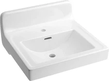 PROFLO PF5811 20" Wall Mounted 1 Hole Bathroom Sink 20 White W Overflow PF5811WH